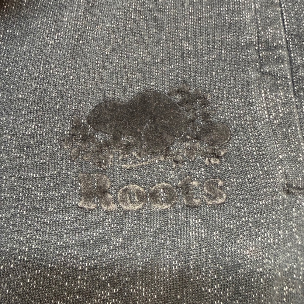 Roots Salt & Pepper Sweatpants Womens Medium Gray Black Logo Jogger Lounge - Picture 2 of 10